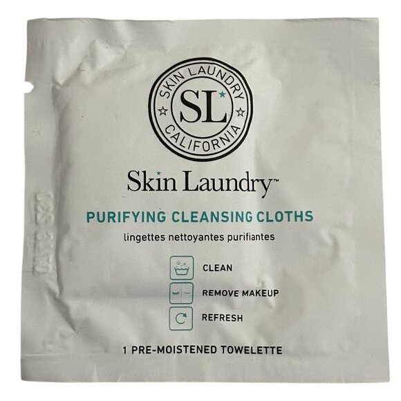 Skin Laundry Purifying Cleansing Cloths Pre Moistened Towelettes Set of 7 - Picture 2 of 3